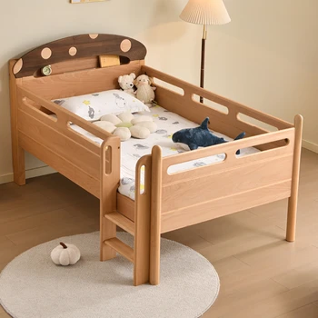  Дървени детски легла за деца, Луксозни и модерни детски легла за подови настилки от масивно дърво, Дизайна на лофта, Детски мебели Cama SR50CB