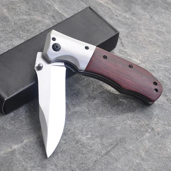  Качествен Сгъваем Нож С Острие 7Cr14Mov Нож + Дръжка От Палисандровой Стомана За Оцеляване Джобни Ножове Открит Походный Нож Ловен EDC Инструмент