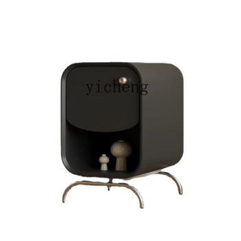  Xl Ультраузкая нощно шкафче Модерен минималистичен Дизайнерски шкаф за съхранение на вещи в спалнята Черен цвят
