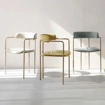  Луксозни и Модерни трапезни столове със златни крака Скандинавски стол Стол за конферентни зали, Мебели за хол в ресторанта Sillas Para Comedor