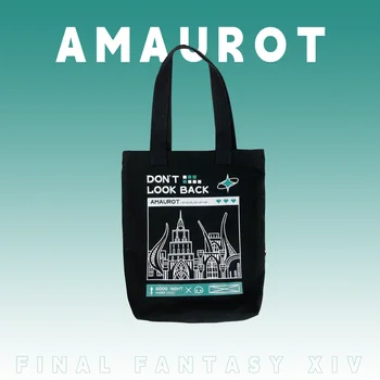  Аниме игра FF14 Final Fantasy XIV Тема Amaurot Черна Холщовая чанта през рамо Cosplay Мъжки Дамски Модни ежедневна чанта 2023 г.