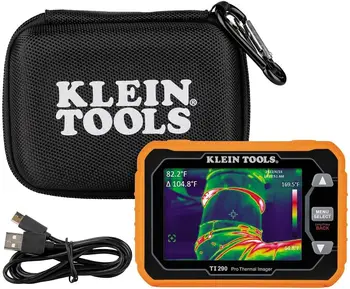  Професионална акумулаторна термични камера Klein Tools TI290, по-49000 пиксела резолюция, пренос на данни през Wi-Fi, 3 палитри, Висока / ниска температура