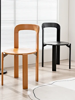  Луксозен стол за хранене от масивно дърво в скандинавски стил, Модерни минималистичные маси и столове за малки апартаменти, които се штабелировать