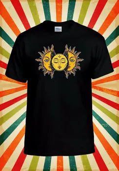  Слънцето и Луната, слънчево затъмнение, ретро женската жилетка, риза, тениска унисекс 2594
