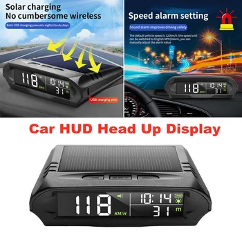 X98 Слънчев Дигитален Авто HUD GPS Централен Дисплей Автоматично измерване на Скоростта Превишена Скорост Напомняне За Умората При Шофиране Автомобили Часовници Показване на Температурата