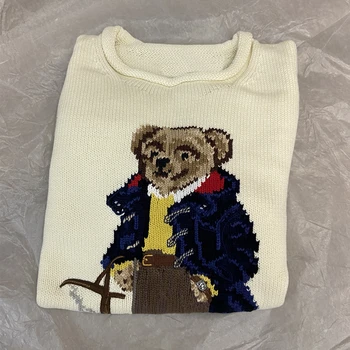  2023 Нов пуловер с кръгло деколте, без пуловер, пуловер с медвежонком
