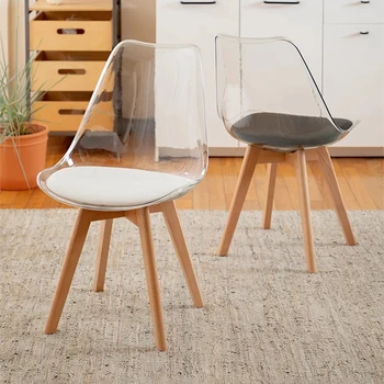  Съвременните преносими столове За хранене на открито Дървена Прозрачен Пластмасов Акрилен стол Изчистен Метален шезлонг Пластмасови мебели