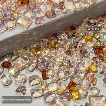  20 броя блестящи аксесоари за нокти с кристали с различна големина и диаманти, декорации за нокти, плоски диаманти, малки аксесоари за нокти