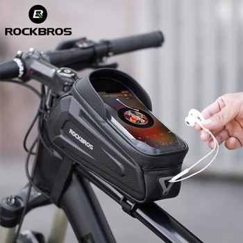  Велосипедна чанта ROCKBROS с водоустойчив сензорен екран, Мотор Горната част на Предната рамка на МТВ, Пътен под наем 6.5, Калъф за телефон, Аксесоари