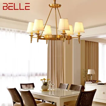  Полилеи BELLE Brass, Модерен и Луксозен led окачен лампа за дома, хол, спалня