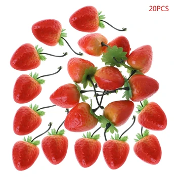  20pcs Имитация на изкуствена ягоди, фалшиви плодове, декор за домашно парти, директна доставка