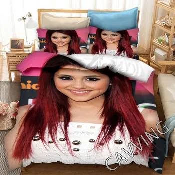  Комплект спално бельо Ariana Grande 3D, Завивки и калъфки за възглавници, Стеганое Одеяло, Домашен Текстил (Размери САЩ / ЕС/AU) K01