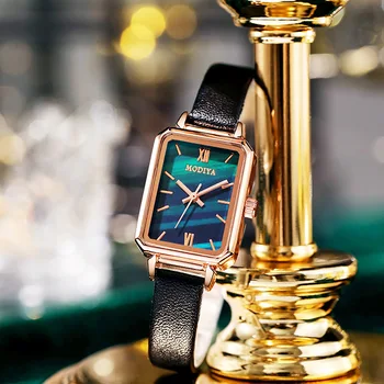  Реколта квадратни часовници, женски кожена каишка с часовник-гривна за момичета, подаръци, дамски елегантни и ежедневни цифров часовник Reloj Mujer New