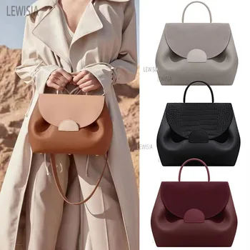  LEWISIA 2023 Нова Цветна Голяма Чанта от естествена Кожа ins Small Design Bag С Наклонена Прехода За Крайградски пътувания, Универсална Женска Чанта с Голям капацитет