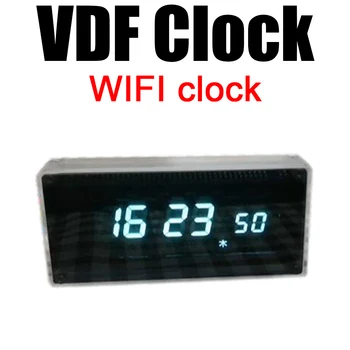  Часовници VFD WIFI Настолни цифров часовник VFD Електронно време на Творчески флуоресцентни екранните часовници sensor TYPEC мощност на 12/24 часа