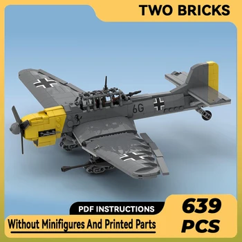  Технически Тухли Moc Военен Модел Ju 87 Stuka Боец Модулни Градивни елементи Подаръци Играчки За Децата си САМ 