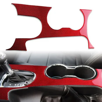  Червен въглеродни влакна ABS, капак панел за превключване на предавките на превозното средство, декоративна украса за Ford Mustang 2015 2016 2017 2018 2019