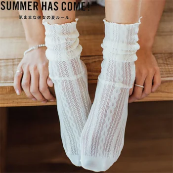  Модни Дамски Чорапи, 1 Чифт, Обикновена Мрежести дълги чорапи, Скъпа Японската Корея, Добра еластичност, Дишащи Фини Дамски чорапи