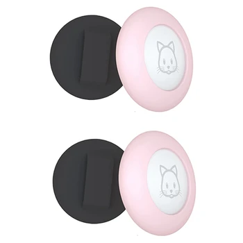  Държач за котешки яка за въздушна етикети, държач за котешки яка, съвместима с GPS тракера Apple Airtag, калъф от 4 опаковки, черно и розово