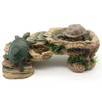  Платформа с имитация на костенурки, платформата за почивка на каменни влечуги от смола, платформа за декор на аквариум, Директна доставка на Едро