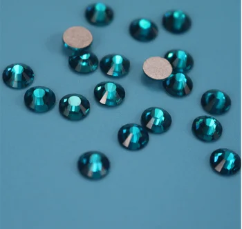 размер s3 Паунов Сини, Блестящи кристали Без топла определяне на Кристали с равна обратна страна, За шиене и плат За дрехи Планински кристал, Камък за дизайн на ноктите