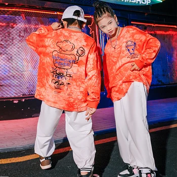  Оранжева боя за равенство Джаз Танцови Детски Уличен Танц костюм Kpop Облекло Облекло за танци в стил хип-хоп С костюм YS2905