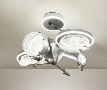  Лампа-вентилатор за самолета, детска стая, за Защита на очите, лампа за спални, Креативна модел самолет, Електрическа лампа-вентилатор за стая на момче
