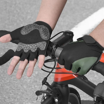  Велосипедни ръкавици, за полпальца, заглушителен, мини, еластична дишаща мрежа, Регулируеми за спорт на открито, Аксесоари за езда