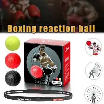  Спортни боксови рефлекторните топки с учебната лента, устойчив на удари боксовия топката с еластична въже, топка за скоростно удар