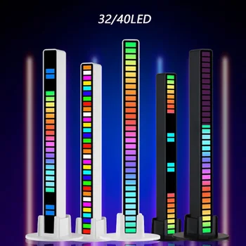  32 / 40LED RGB Music Ритъм Light Bar Акумулаторна батерия за дистанционно управление на приложенията Rgb със звук, активируемый нощна светлина за автомобилни игри