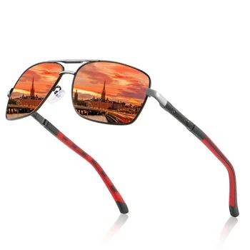  Класически Луксозни мъжки поляризирани слънчеви очила за шофиране по време на риболов в сражение Слънчеви очила Мъжки Vintage слънчеви очила Мъжки нюанси UV400 Метална дограма