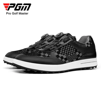  Мъжки обувки за голф PGM, ремък с дръжка против хлъзгане, водоустойчиви мъжки спортни обувки, черни маратонки XZ224