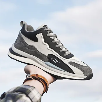  2023 Нова ежедневни спортни обувки, Гумена подметка с една плюшена подплата за комфорт и топлина Мъжки обувки за шофиране Градинска обувки за ходене