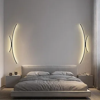  Минималистичен дълъг led монтиран на стената лампа с осветление за спалня, прикроватной нощни шкафчета, всекидневна, решетки бар, диван, фоновото осветление в лоби, на телевизора