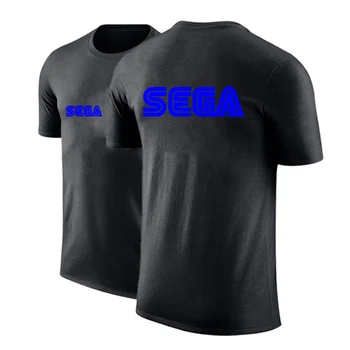  2023 Нова мъжки стикер Sega Пролет и лято Harajuku от памук с къс ръкав, удобни ежедневни блузи, готина тениска