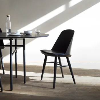  Компютърен стол Скандинавските Трапезни Столове Творчески Кухненски стол от масивно Дърво Удобна Облегалка Мебели за хола Универсална сцена