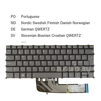  Клавиатура с подсветка за Lenovo Flex 5-14ABR8 5-14ALC7 5-14IAU7 5-14IRU8 7-14IAU7 7-14IRU8 Португалия Nordic SD FI NW DK Немски SL SV