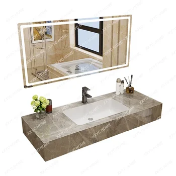  Комбиниран шкаф за баня с каменна печка, безпроблемна вградена керамична мивка, мивка, мивка за баня, интелигентен огледален шкаф за баня