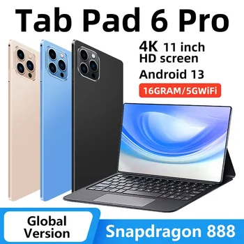  2023 Оригиналната Глобалната Версия Pad 6 Pro Snapdragon 888 Tablet PC Android 13 Оперативна ПАМЕТ от 16 GB + Вградена ПАМЕТ, 1 TB 10000 ма 5G 4K HD Екран WIFI Mi Tab