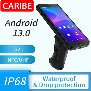  CARIBE PL-60L IP68 Носене 6-инчов Android 2D баркод скенер, събиране на данни, преносим терминал PDA с дръжка