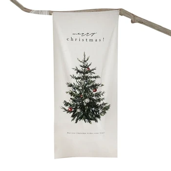  Коледно дърво, плат плакат, стенен гоблен, на фона на плат за украса на дома