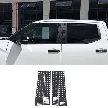  За Toyota Tundra 2022-2023 Пикап Прозореца на Колата B-образна Централна часова капак Завърши Стикер Алуминиева сплав Черни Аксесоари 4шт
