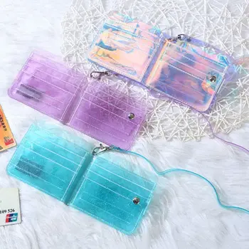  Прозрачен чантата с притежател на кредитна карта, всекидневни с шейным каишка, чанти за ръце PVC, Малка дамска чанта желейного цвят.