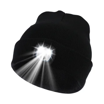  Hatlight Унисекс Led шапчица със светлината USB Акумулаторна фенерче Вязаная led капачка Налобный фенер Шапка За мъже, съпруг, баща, Коледни подаръци