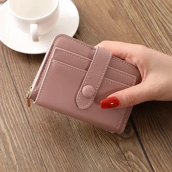  Малка дамска къса дамска чанта, нова корейска версия, търговският портфейл с няколко карти с голям капацитет, женски малък портфейл, чанта за карти