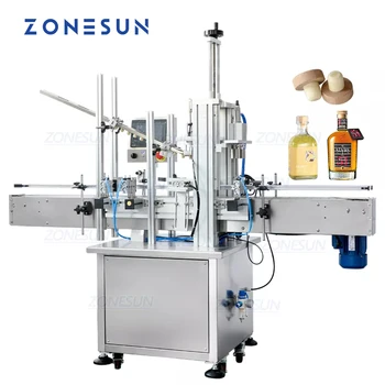  ZONESUN ZS-XG16D1 Автоматична машина за пресоване на капачки за бутилки Машина за затваряне на бутилки вино дървена запушалка С устройство за подаване на капаци