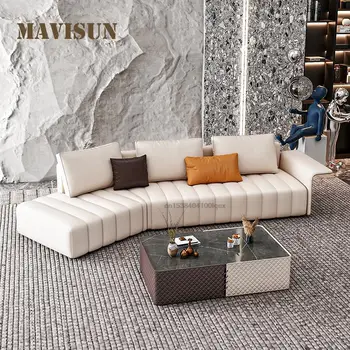  Новият пристигането ъглов диван в формата на тъкани в минималистичном стил White Tech за всекидневната, проста мебели за дома в скандинавски стил