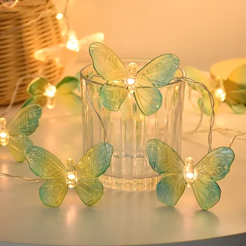  1.5 М LED Пеперуда Светлинна Венец Страхотна Светлина Венец За Дома Стаите в Коледна Сватба Празнична Парти Украса Завеса Светлини