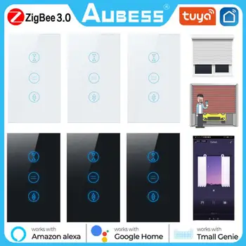  AUBESSS Zigbee Smart Touch Завеса Ролетни щори Ключ на двигателя Приложение на Hristo Smart Life дистанционно управление Работи с Алекса Google Home
