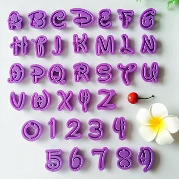 36 бр./компл. Набор от форми за бисквити с лилави букви от азбуката, Инструменти за украса на тортата от празни приказки